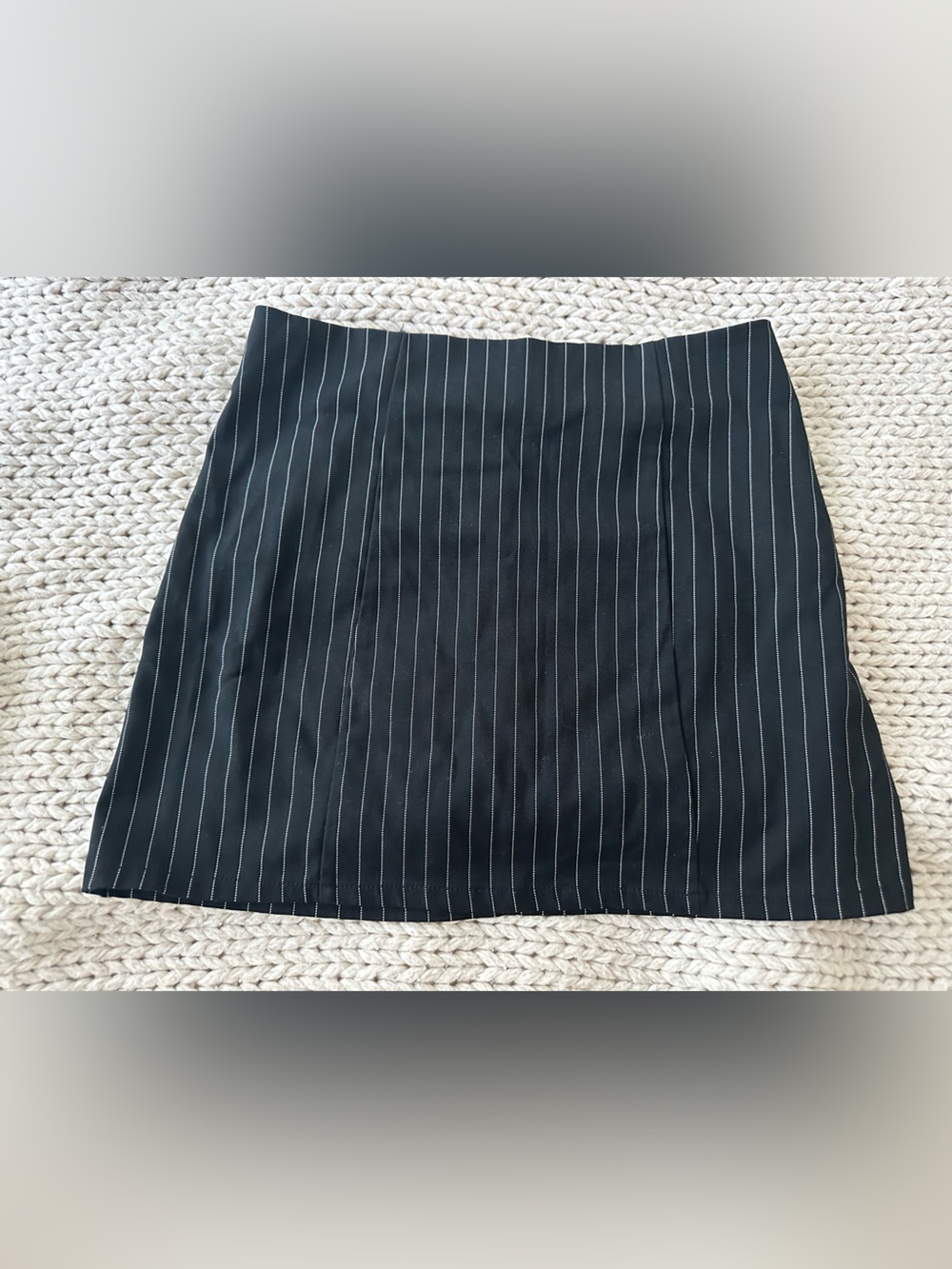 No Boundaries Black Pinstripe Mini Skirt